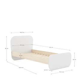 CAMA 0.90 ESTEBAN BLANCO/CERA BLANCA C/SM miniatura 3