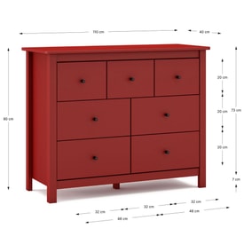 COMODA MISTI 4+3C BURDEOS miniatura 3