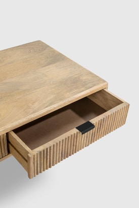 MESA CENTRO MUNDRA 120CM MADERA MANGO PATA METAL miniatura 4