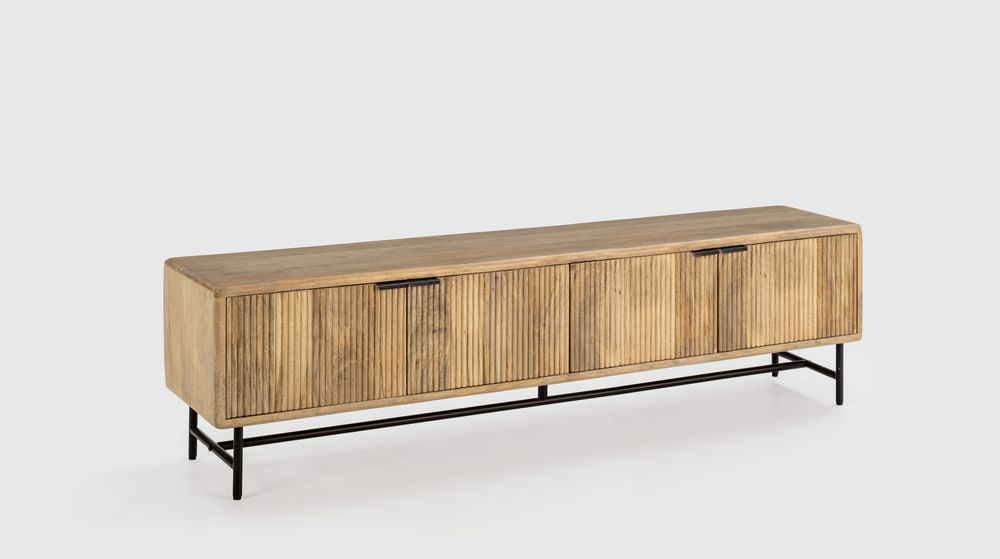 MUEBLE TV MUNDRA 4P MADERA MANGO PATA METAL