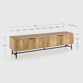 MUEBLE TV MUNDRA 4P MADERA MANGO PATA METAL miniatura 3
