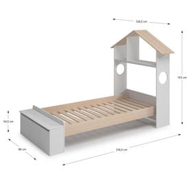 CAMA 0.90 ODESSA BLANCO/CERA BLANCA miniatura 4