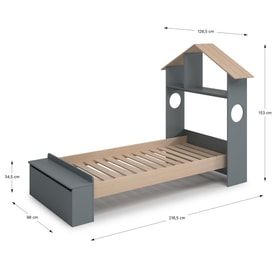 CAMA 0.90 ODESSA VERDE KAKI 444C/CERA BLANCA miniatura 4