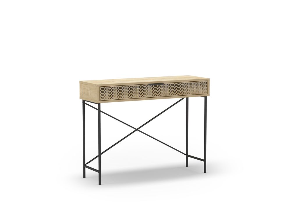 CONSOLA ECRIN 1C ROBLE PATA METAL