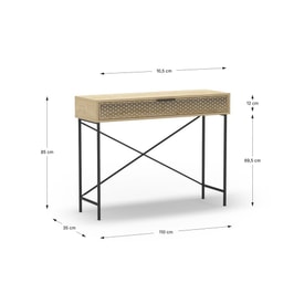CONSOLA ECRIN 1C ROBLE PATA METAL miniatura 5