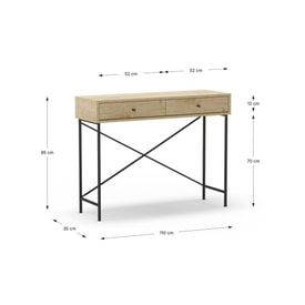 CONSOLA TITAN 2C ROBLE PATA METAL miniatura 4