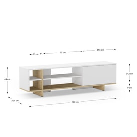 MUEBLE TV CEQUOIA 1P4H BLANCO/ROBLE miniatura 4