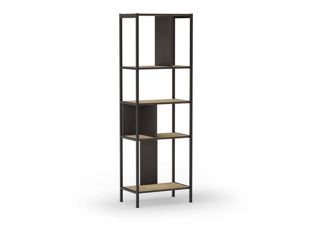 ESTANTERIA ALABAMA 58CM ROBLE/NEGRO SILKY PATA MET