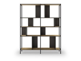 ESTANTERIA ALABAMA 144CM ROBLE/NEGRO SILKY PATA ME miniatura 5