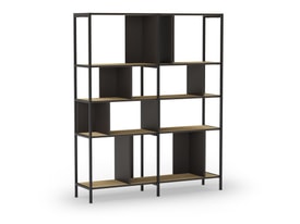 ESTANTERIA ALABAMA 144CM ROBLE/NEGRO SILKY PATA ME miniatura 6