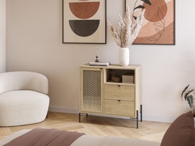 Mueble Auxiliar Inca 1 Puerta 2 Cajones Roble miniatura 3