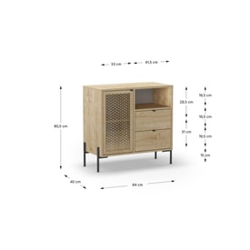 Mueble Auxiliar Inca 1 Puerta 2 Cajones Roble miniatura 4
