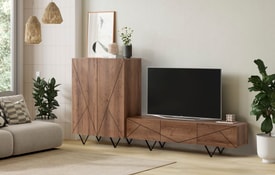 MUEBLE AUX. CONNIE 2P 90CM NOGAL PATA METAL miniatura 2
