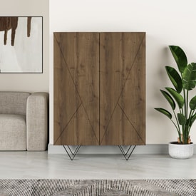 MUEBLE AUX. CONNIE 2P 90CM NOGAL PATA METAL miniatura 5