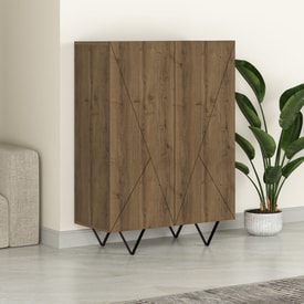 MUEBLE AUX. CONNIE 2P 90CM NOGAL PATA METAL miniatura 6