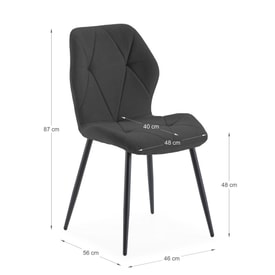 SILLA LUNA NEGRO 4P/CAJA miniatura 7