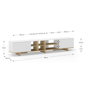 MUEBLE TV CEQUOIA 2P 230CM BLANCO/ROBLE miniatura 4