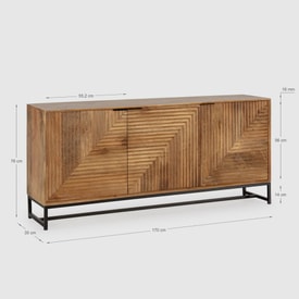 APARADOR NEREIDA 170CM NATURAL PATA METAL miniatura 3