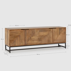 MUEBLE TV NEREIDA 4P 160CM NATURAL PATA METAL miniatura 2