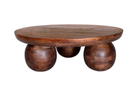MESA CENTRO REDONDA AILEN 100CM MARRON miniatura 3