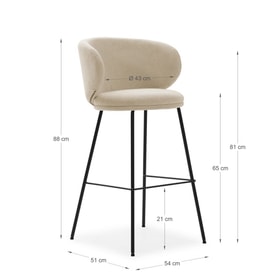 TABURETE RUSH BEIGE 2P/CAJA miniatura 3