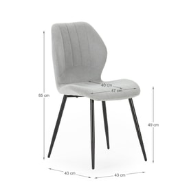 SILLA MILU GRIS HIELO miniatura 3