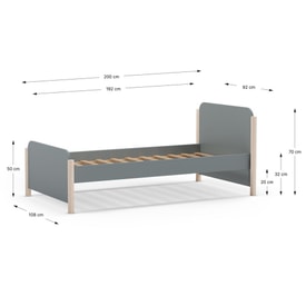 CAMA 0.90 ENOLA VERDE KAKI 444C/CERA BLANCA C/SM miniatura 3