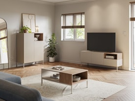 MUEBLE TV CAILIN 2P1C1H 140CM CREMA/SEPET PATA MET miniatura 3