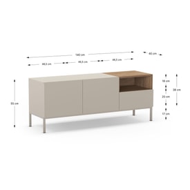 MUEBLE TV CAILIN 2P1C1H 140CM CREMA/SEPET PATA MET miniatura 4