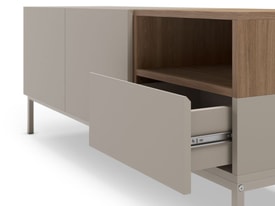 MUEBLE TV CAILIN 2P1C1H 140CM CREMA/SEPET PATA MET miniatura 5