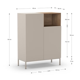 MUEBL.AUX. ALTO CAILIN 2P1H CREMA/SEPET PATA METAL miniatura 4