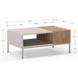 MESA CENTRO CAILIN 2H CREMA/SEPET PATA METAL miniatura 3