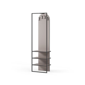 PERCHERO CON ZAPATERO EDORA CREMA/NEGRO miniatura 5