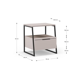 MESITA VELIA CREMA/NEGRO miniatura 5