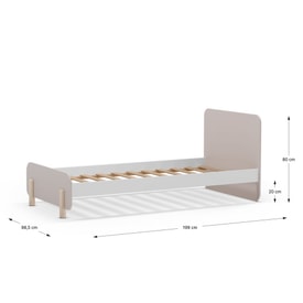CAMA 0.90 NORA CREMA/CERA BLANCA C/SM miniatura 3