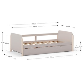 CAMA NIDO ENOLA 90CM CREMA/CERA BLANCA C/SMA miniatura 5