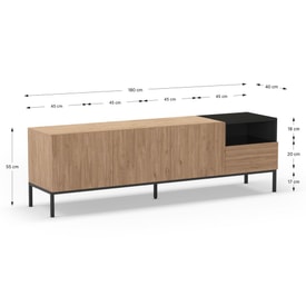 MUEBLE TV CAILIN 3P1C1H 180CM SEPET/NEGRO miniatura 5