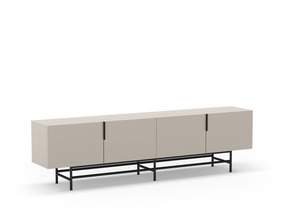 MUEBLE TV ELDIA 4P 200CM CREMA PATA METAL