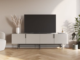 MUEBLE TV ELDIA 4P 200CM CREMA PATA METAL miniatura 3