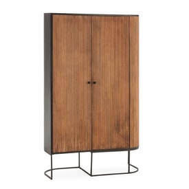MUEBL.AUX. ALTO CURVE 2P MADERA MANGO PATA METAL