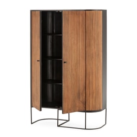 MUEBL.AUX. ALTO CURVE 2P MADERA MANGO PATA METAL miniatura 2