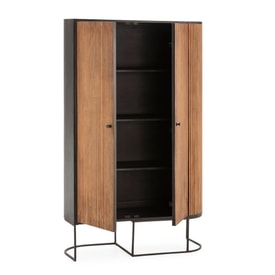 MUEBL.AUX. ALTO CURVE 2P MADERA MANGO PATA METAL miniatura 3