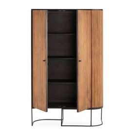 MUEBL.AUX. ALTO CURVE 2P MADERA MANGO PATA METAL miniatura 4