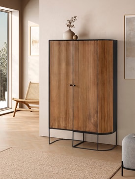 MUEBL.AUX. ALTO CURVE 2P MADERA MANGO PATA METAL miniatura 5