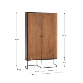MUEBL.AUX. ALTO CURVE 2P MADERA MANGO PATA METAL miniatura 6