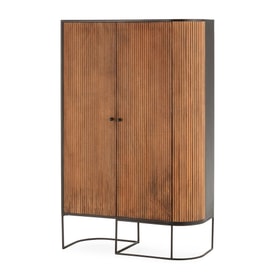 MUEBL.AUX. ALTO CURVE 2P MADERA MANGO PATA METAL miniatura 7