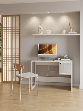 ESCRITORIO NELA 1P BLANCO/ROBLE miniatura 3