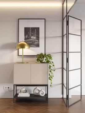 MUEBLE AUX. AMIRA 2P CREMA/NEGRO miniatura 3