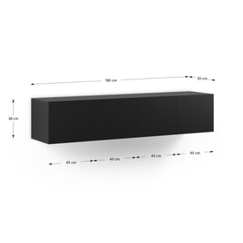 MUEBLE TV DAROCA 4P 180CM NEGRO miniatura 4