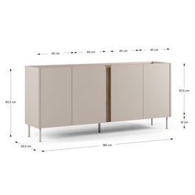 Aparador Lucile 4P Crema/Sepet miniatura 4